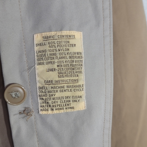 Vintage Nordstram Khaki Trench Coat w/ Removable Liner - Picture 6 of 7